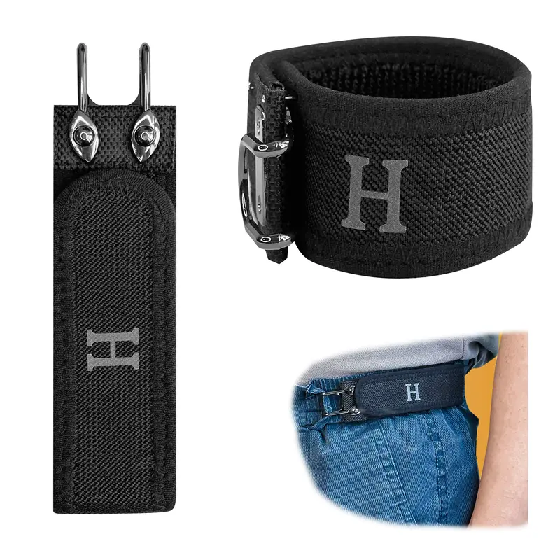 HAILTH Metal Hook Tactical Elastic Belt | Unisex No - Buckle Invisible Design | Soft Adjustable Side Tactical Belt