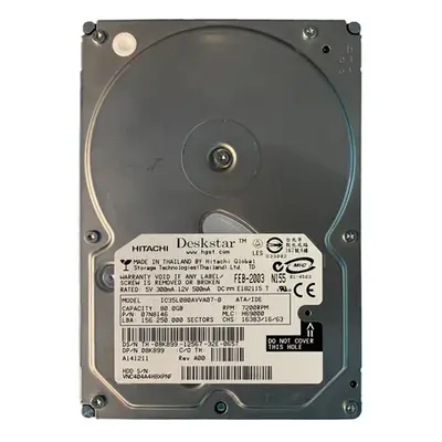 8K899 Dell 80GB 7200RPM ATA-100 2MB Cache 3.5-Inch Hard Drive