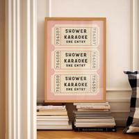 Vintage Style Ticket Pattern Wall Art, 1 Count Creative Ticket Poster, Wall Decor for Home Living Room Bedroom, Home Decor, D...