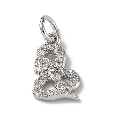 Brass Micro Pave Cubic Zirconia Charms