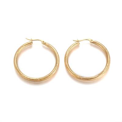 304 Stainless Steel Geometric Hoop Earrings