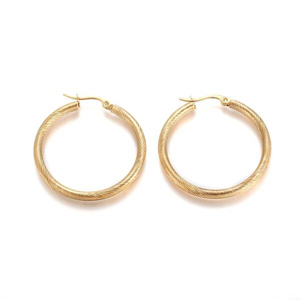 304 Stainless Steel Geometric Hoop Earrings