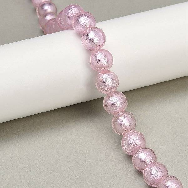 Handmade Silver Foil Glass Beads Strands
