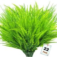 Artificial Plants Outdoor, Artificial Ferns, UV Resistant, Plastic Fake Faux Plants for Home Porch, Garden, Yard & Window Box...