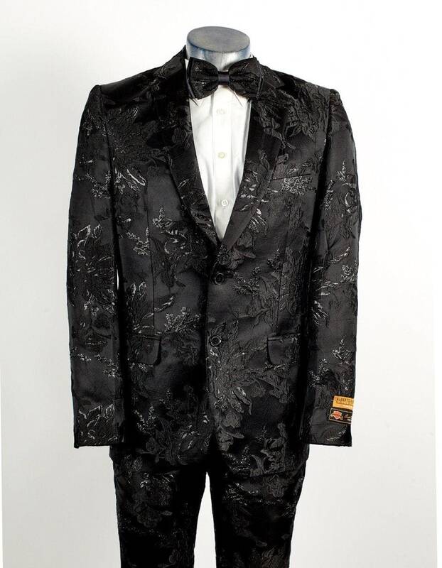 Paisley Suit - Paisley Tuxedo - Floral Suit - Flower Suit - Black