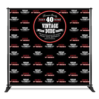 Aperturee Vintage Dude Black Step And Repeat Birthday Backdrop, 4X8FT(1.2X2.5M), 42 USD, step and repeat backdrops, CF1_DZYZ2...
