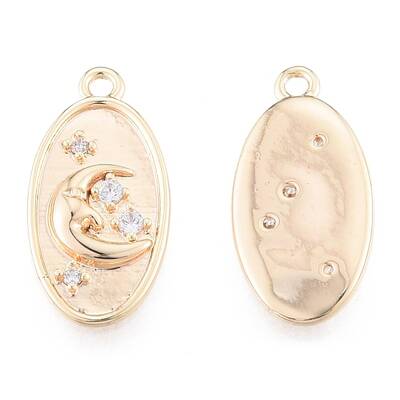 Brass Micro Pave Clear Cubic Zirconia Pendants