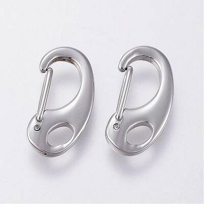 Tarnish Resistant 304 Stainless Steel Push Gate Snap Keychain Clasp Findings