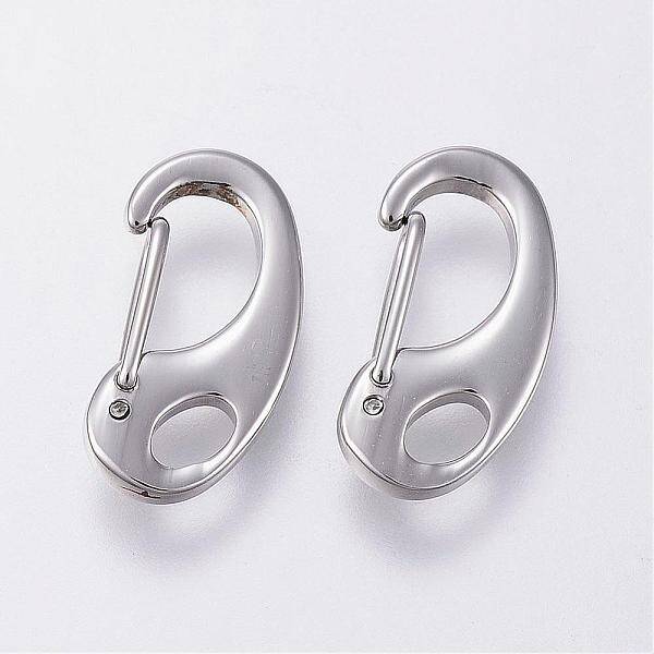 Tarnish Resistant 304 Stainless Steel Push Gate Snap Keychain Clasp Findings
