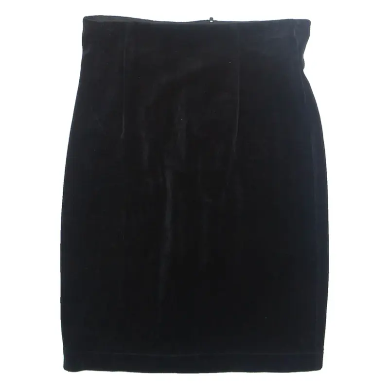 BENETTON Womens Bandage Skirt Black Short 90s Velvet S