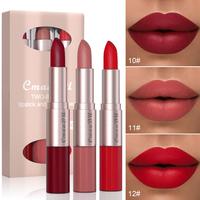 3pack 2 In 1 Lipstick Set Matte Lip Gloss Long Lasting Waterproof Two Tone Lipbalm Cosmetic Glossy Lip Tint The Best Choice F...