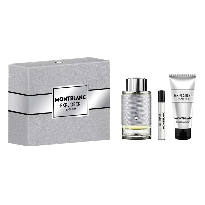 Set Montblanc: Explorer Platinum Eau De Parfum Per Uomo 100 ml + Explorer Platinum Eau De Parfum Per Uomo 75 ml + Explorer Pl...