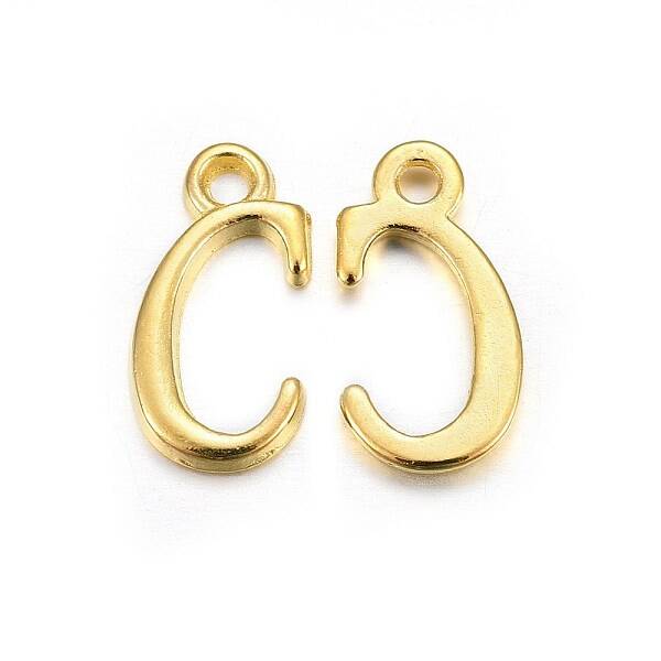 Golden Plated Alloy Letter Pendants