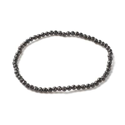 Natural Black Spinel Beads Stretch Bracelet for Women