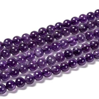 Natural Amethyst Round Bead Strands