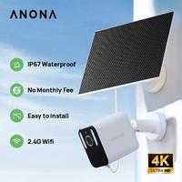 Anona Security Camera Aurora 4K Ultra HD SolarCam 24/7 AOV Recording with Color Night Vision, Local Storage, Wireless IP, 32 ...