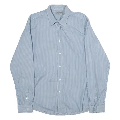 TED BAKER Mens Shirt Blue Striped Long Sleeve M