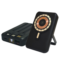 Magnetic  Wireless Portable Charger 10000mAh, with Built-in 3 Cables LED Display,Mag-Safe Battery Pack with Stand 22.5W PD Fa...