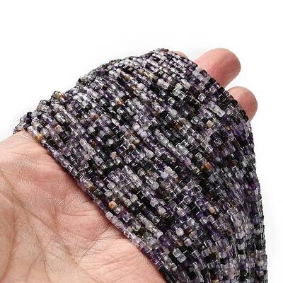 Natural Purple Fluorite Beads Strands