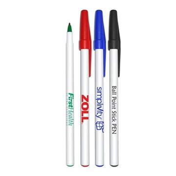 1000 Customized Round Ball Point Stick Pen - Lightweight