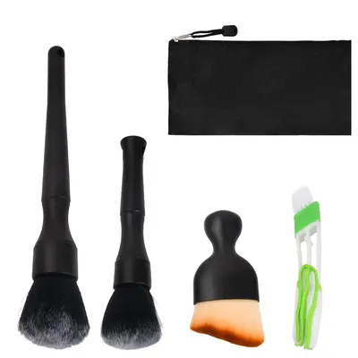 Car Interior Cleaning Brush Set, Multifunctional Car Interior Detail Cleaning Brush With Storage Bag, Car Interior Gap Wash T...