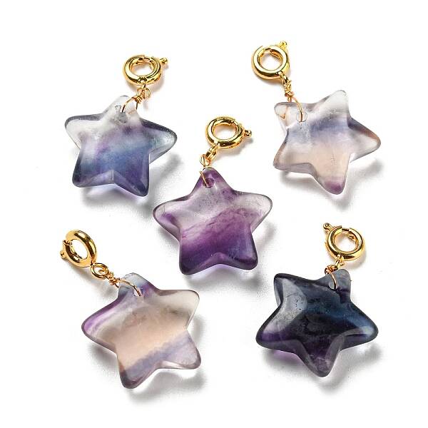 Carved Natural Fluorite Pendants