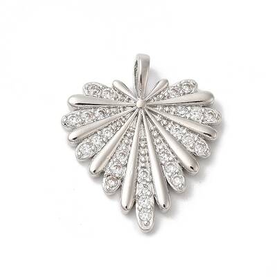 Rack Plating Brass Clear Cubic Zirconia Pendants