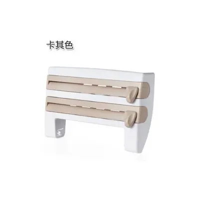 4-In-1 Kitchen Roll Holder Dispenser Kitchen Foil Film Wrap Tissue Paper 4 IN 1 Kitchen Roll Holder Dispenser | Color: Brown