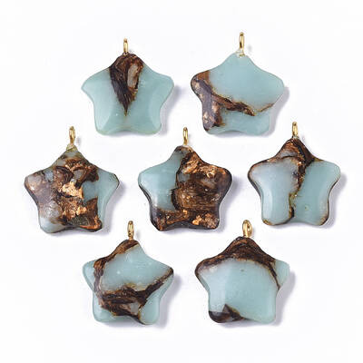 Assembled Synthetic Imperial Jasper and Bronzite Pendants