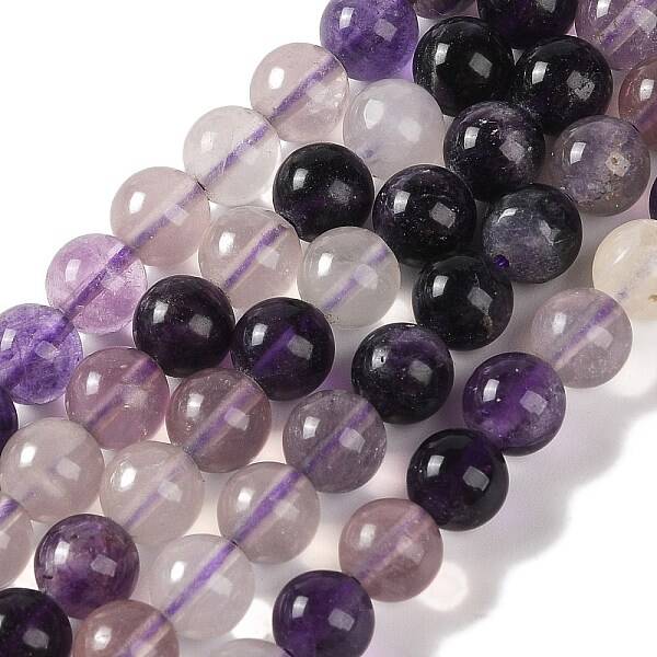 Natural Purple Fluorite Beads Strands