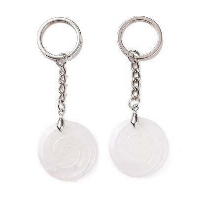 Natural Quartz Crystal Trinity Knot Pendant Keychain