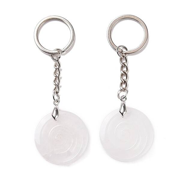 Natural Quartz Crystal Trinity Knot Pendant Keychain