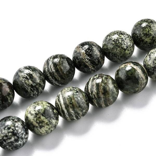 Natural Green Zebra Jasper Beads Strands