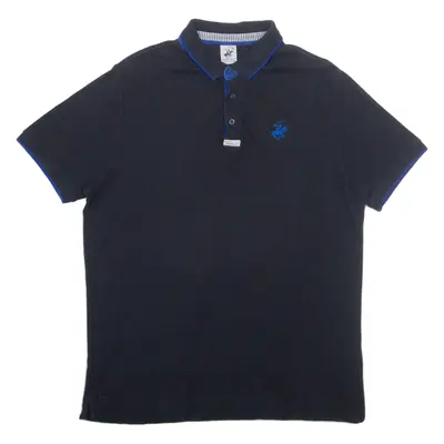 BEVERLY HILLS POLO CLUB Mens Polo Shirt Black XL