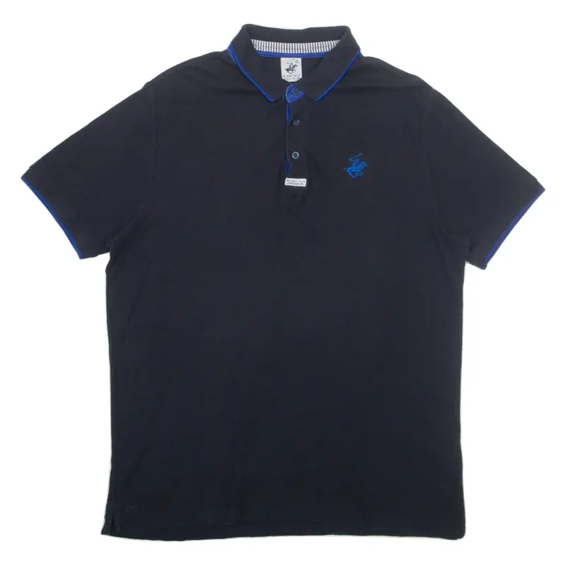 BEVERLY HILLS POLO CLUB Mens Polo Shirt Black XL