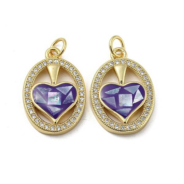 Brass Micro Pave Cubic Zirconia Pendants