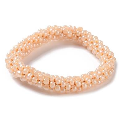 Crochet Glass Beads Braided Stretch Bracelet