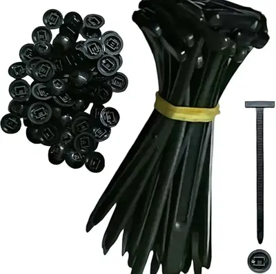 20pcs/50Pcs/100pcs Nylon Universal Cable Tie Buckle, Heavy Duty Self-Locking Nylon Zip Ties Holder, Multipurpose Plastic Cabl...