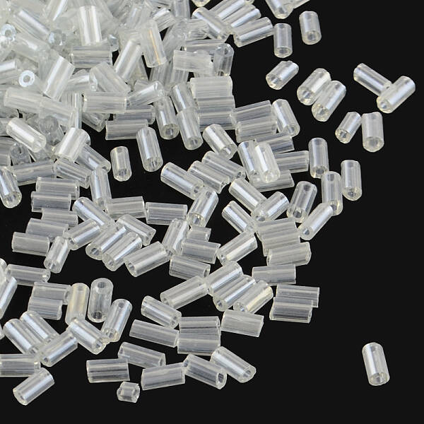 Pearlized Glass Bugle Beads