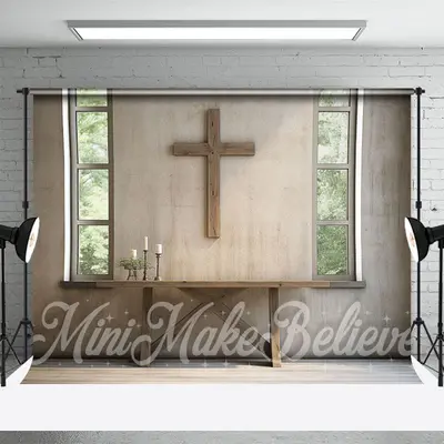 Concrete Wall Cross Easter Backdrop For Photography - Aperturee