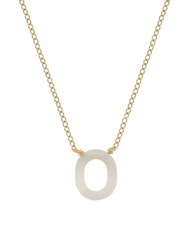Dawn Initial Necklace | Metal Color: Gold | Style: O