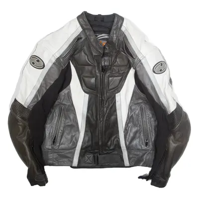 HELC Mens Motorcycle Jacket Grey M