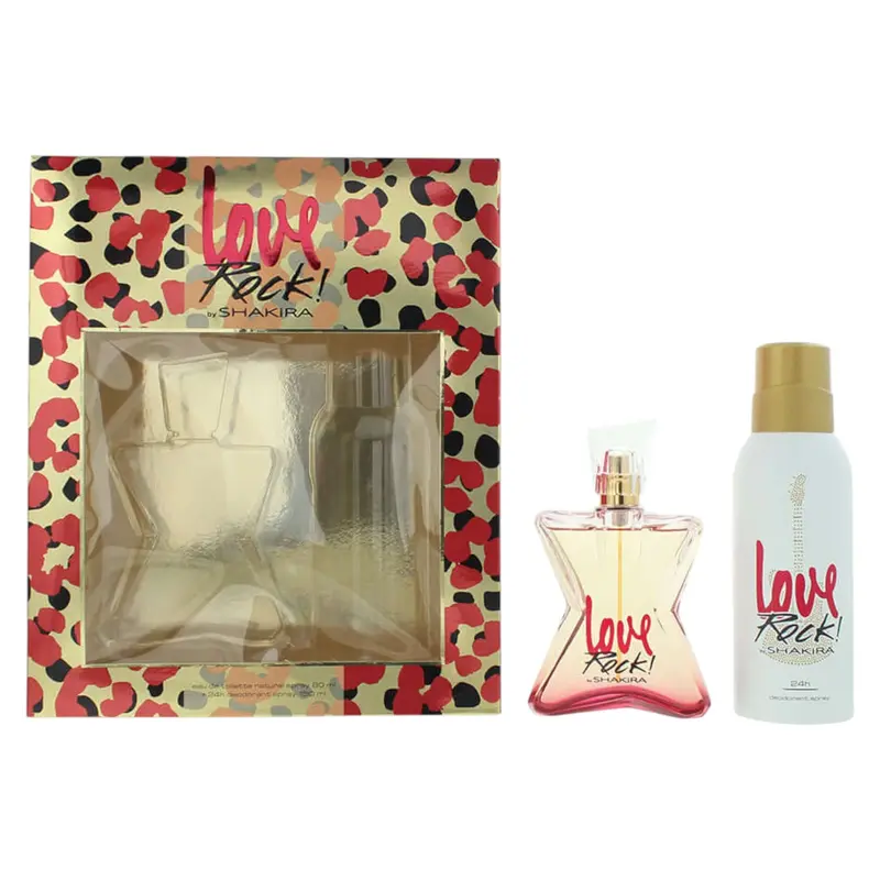 Set Shakira: Love Rock Eau De Toilette da donna 80 ml + Love Rock Deodorante Spray da donna 150 ml
