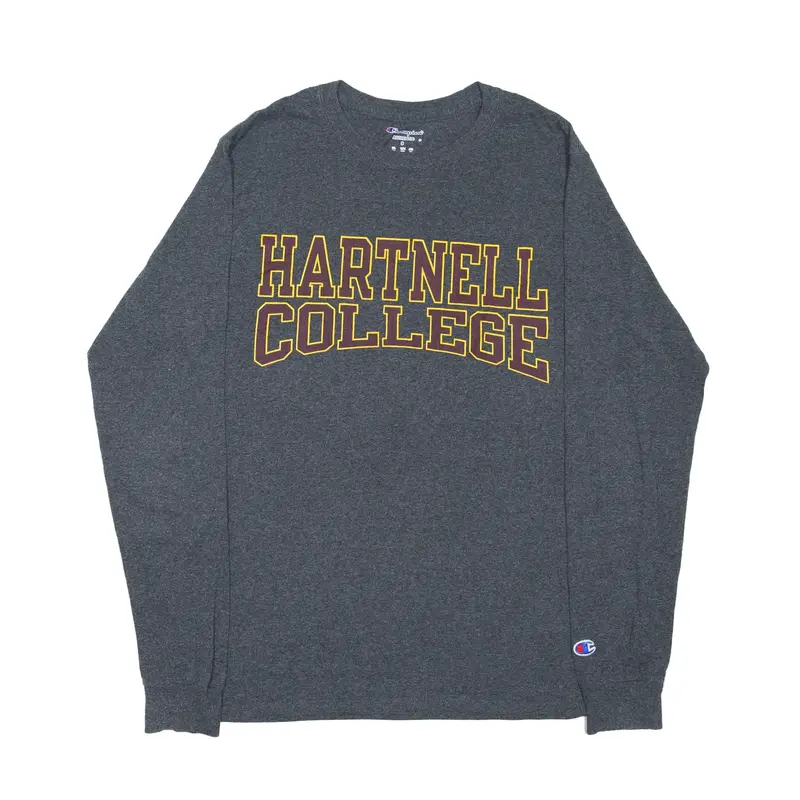 CHAMPION Hartnell College USA T-Shirt Grey Long Sleeve Mens S