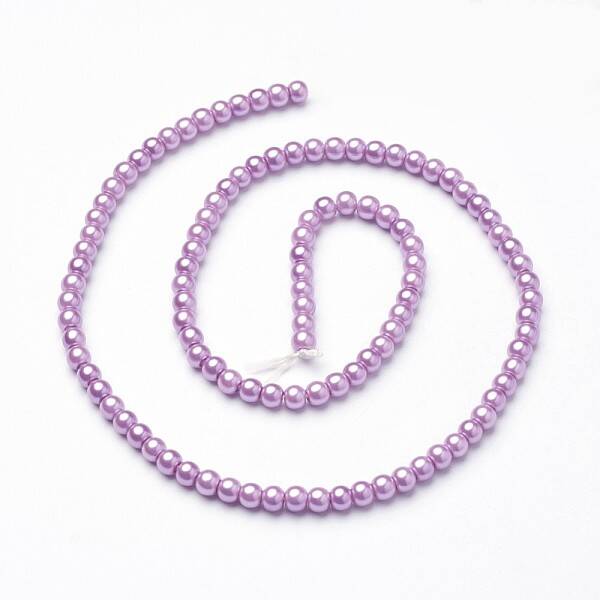 Eco-Friendly Dyed Glass Pearl Round Beads Strands