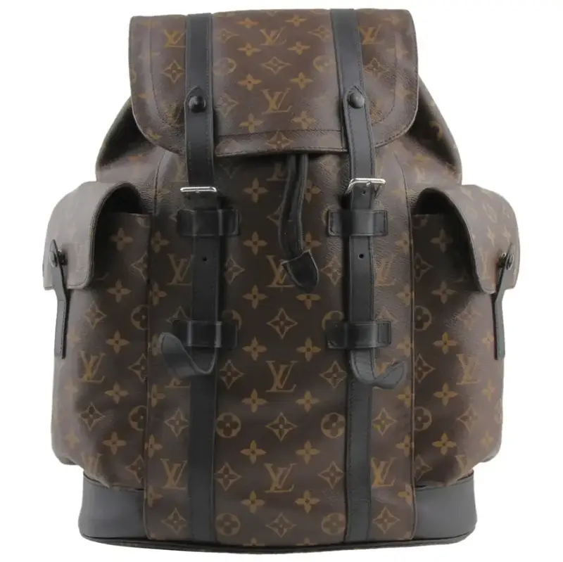 Pre-owned Louis Vuitton Coated Canvas Backpacks Christopher Backpack Macassar Monogram Canvas PM