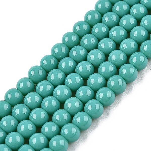 Opaque Solid Color Glass Beads Strands