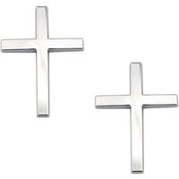 2x Cross Auto Emblem For Christian\\/Jesus Car Motorcycle Bike Styling Badge Sticker (Silver)