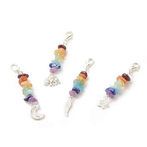Chakra Theme Natural Gemstone Pendant Decorations