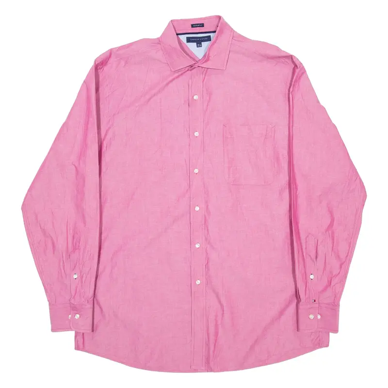TOMMY HILFIGER Mens Formal Shirt Pink Long Sleeve XL